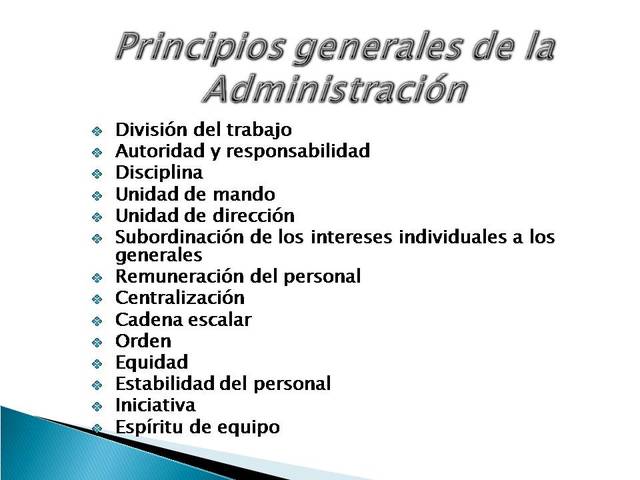Principios generales de la administración
