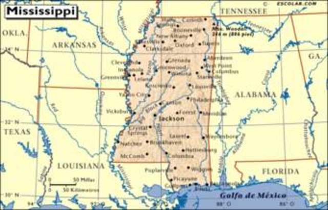 Descubrimiento de boca del rio Mississippi