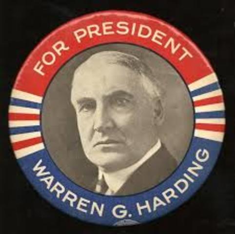 Warren G. Harding elected for President