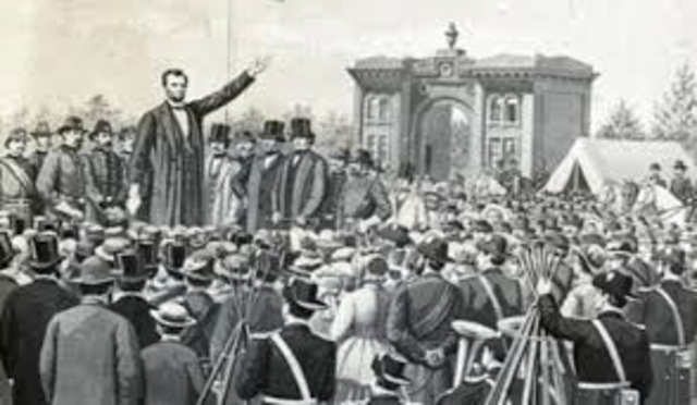 Lincoln gives Gettysburg Address