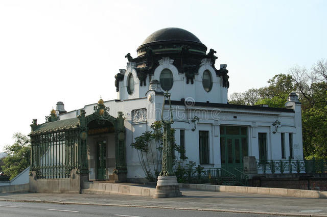 Costruzione della stazione di Hoffpavillion di Wagner