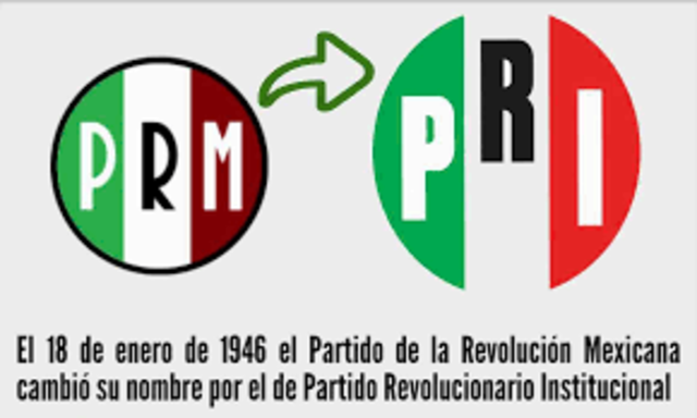 Nacimiento del Partido Revolucionario Institucional con las bases del PRM