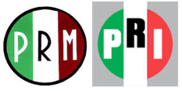 Nacimiento del partido revolucionario institucional (PRI)  sobre la base del (PRM)