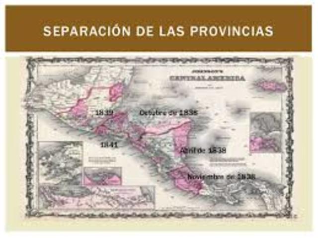 Separación de las provincias de Centroamérica.