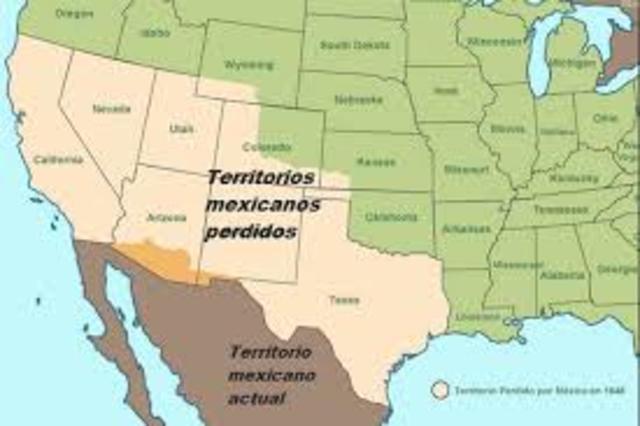 Tras la guerra con los Estados Unidos, México le cede la mitad de su territorio nacional