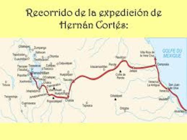 La expedición de Hernán Cortes llega a Chalchihuecan