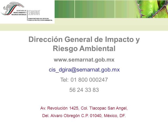 Integración de DGIRA a SEMARNAT