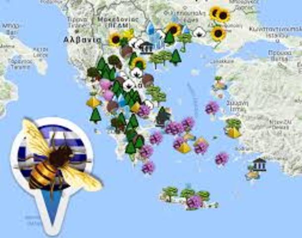 Δημιουργία χάρτη με τα μελισσοκομικά φυτά της περιοχής και την διαδρομή που θα κάνει νια μελισσα για να τα βρεί- πρωτογενής τομέας παραγωγής