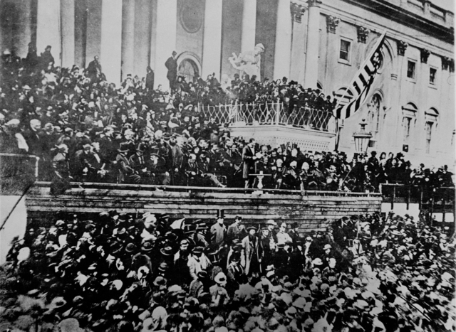 Lincoln gives his second inaugural address