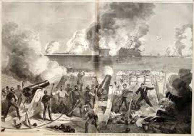 confederate forces fire on fort sumter