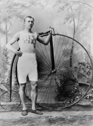 Wieners with a Rudge racing bicycle