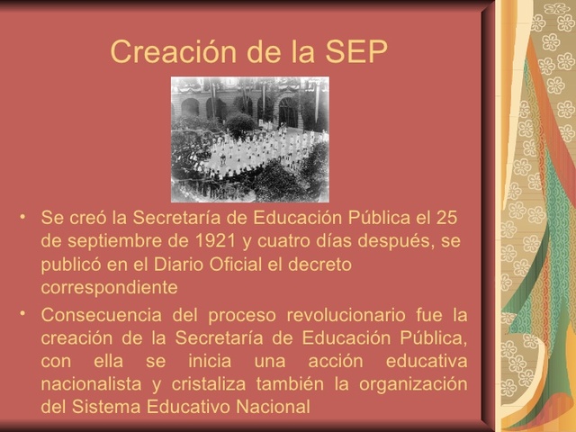 Creación de la Secretaría de Educación Pública