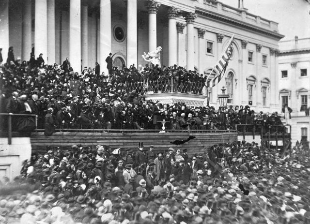 Lincoln gives his second Inaugural Address