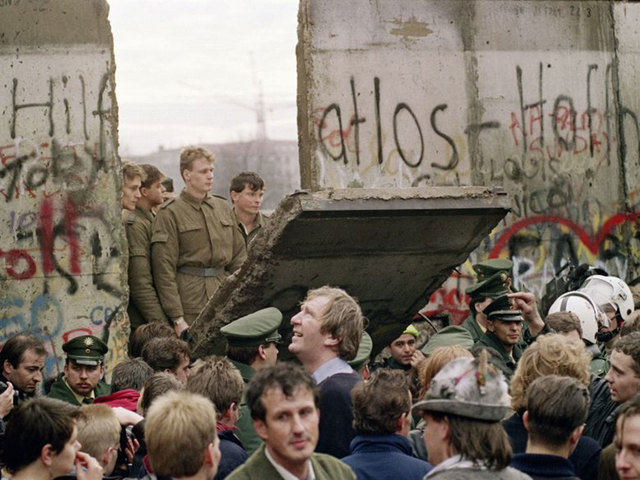 The Berlin wall falls