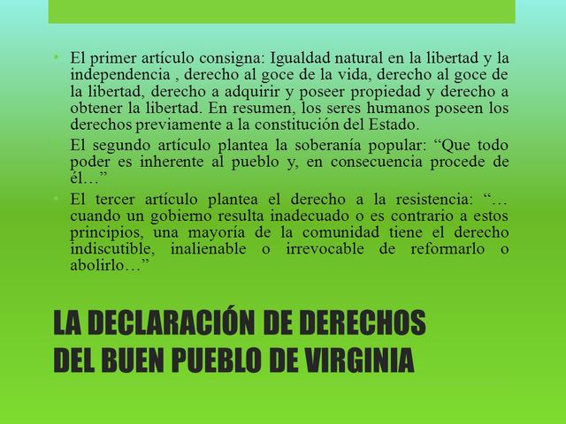 DECLARACIÓN DE DERECHOS DEL BUEN PUEBLO DE VIRGINIA