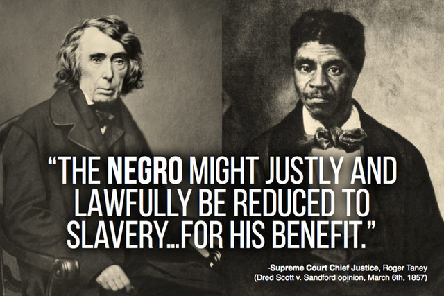 Dred Scott v. Sandford decision is rendered