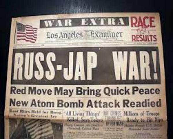 Russia declares war on Japan