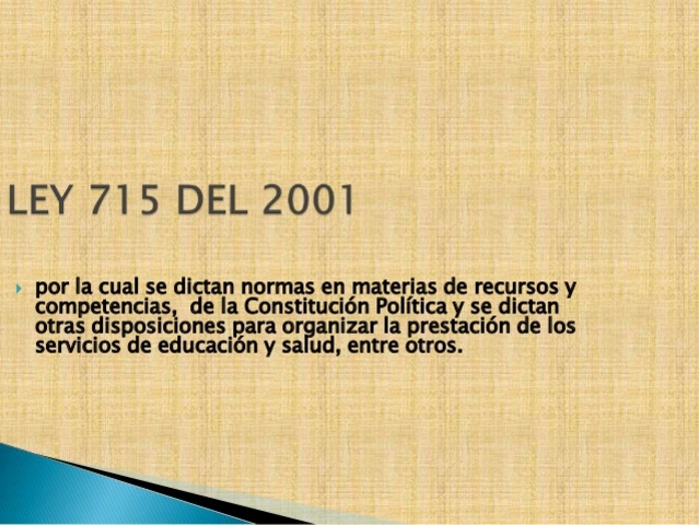 Ley 715 del 2001
