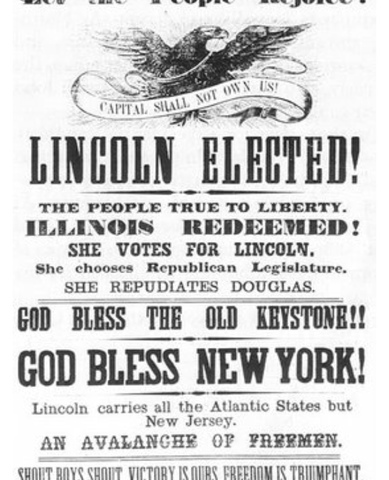 Abraham Lincoln elected president