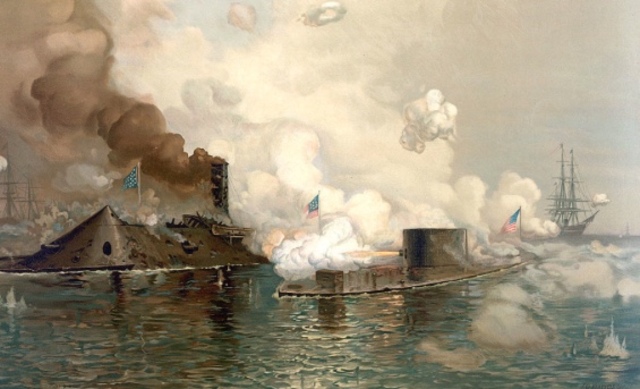 merrimac and the monitor fight of the virginia coast