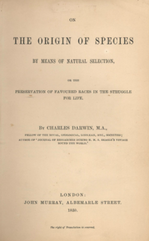 Discovery of Natural selection: Charles Darwin wrote “On the Origin of Species by Means of Natural Selection, or the Preservation of Favored Races in the Struggle for Life.”