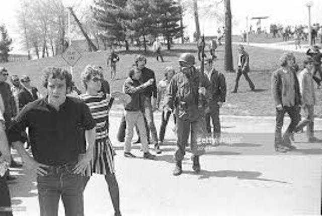 National guard troops kill student protestors at Kent State