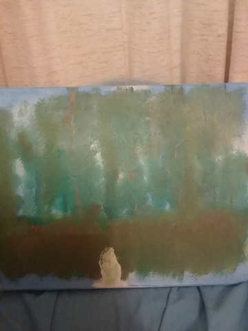 Mi primera pintura en un lienzo