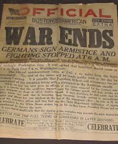 World war 1 ends