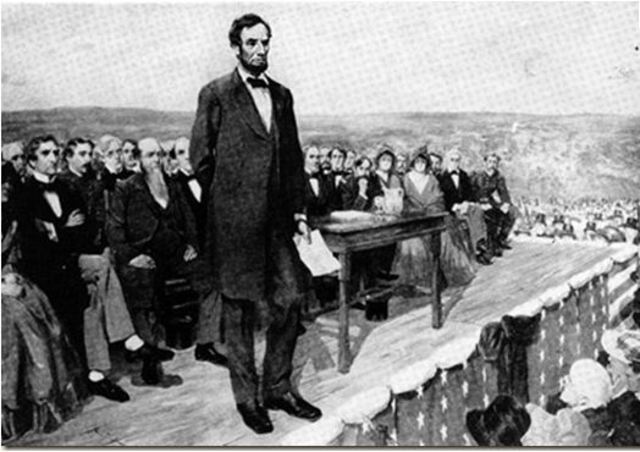 Lincoln gives his second inaugural address