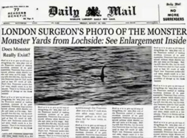 Nessie appare in prima pagina su Daily Mail