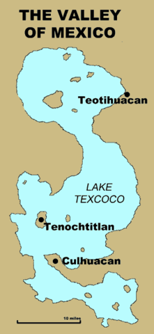 Aztecs moving to the Valley of Mexico