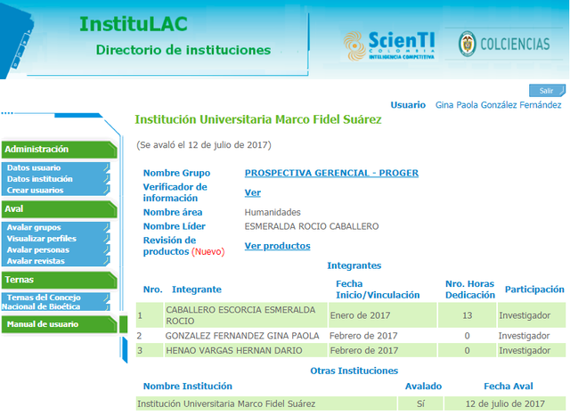 CREACIÓN GRUPO PROGER