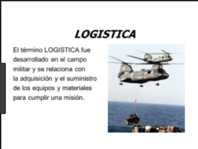 Aparece el Término Logística