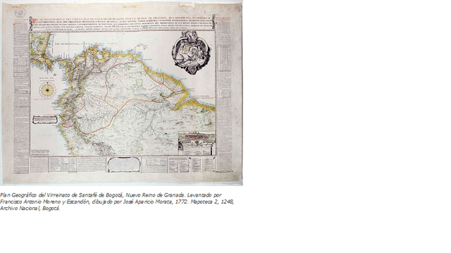 Mapa del Plan Geográfico del Virreinato de Santafé de Bogotá, Nuevo Reino de Granada