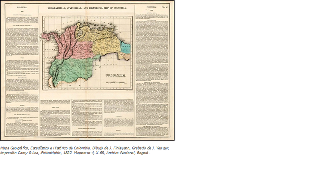 Mapa Geográfico, estadístico e histórico de Colombia