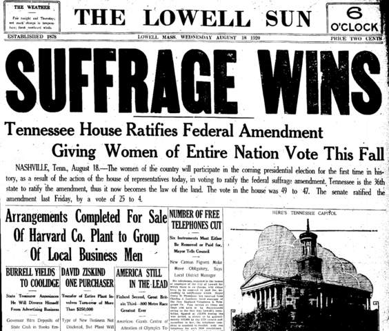19th Amendment Passed