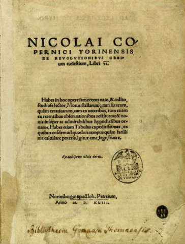 Nicolaus Copernicus published his findings into a book.