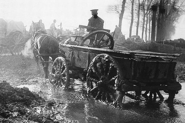 Joey and Topthorn pulls the ammunition cart