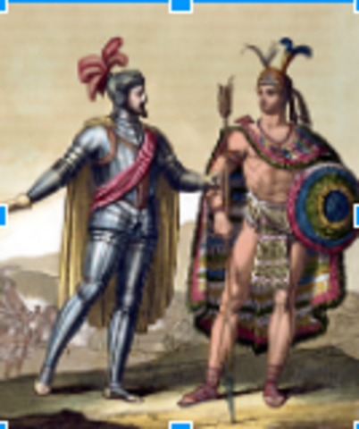 Montezuma Meets Hernan Cortes