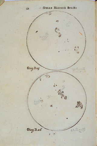 Galileo spreads the knowledge of the existence of sunspots