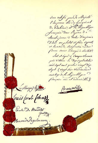 Trattato di Campoformio; con cui i Francesi cedono il Veneto all'Austria