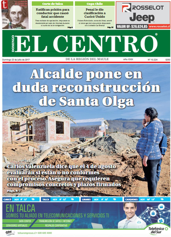 Alcalde pone en duda recostrucción de Santa Olga