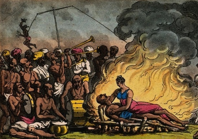 Les voyageurs ont trouvé le rituel de sutty