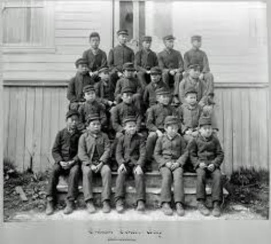 The Residential Schools open in Canada