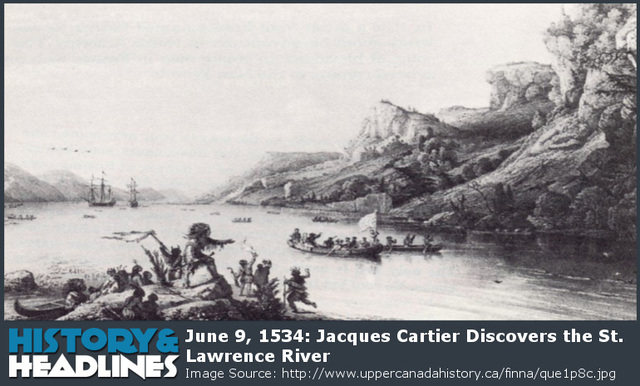 1535: Jacques Cartier claims the St. Lawrence region for France