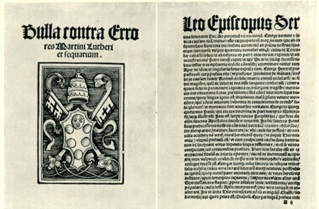 Bolla papale contro gli scritti di Lutero