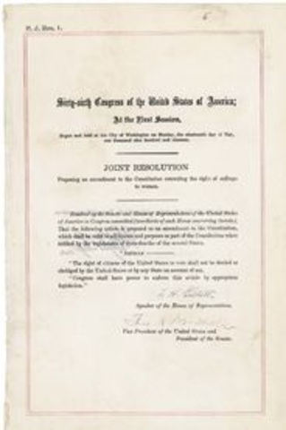 Nineteenth amendment ratified