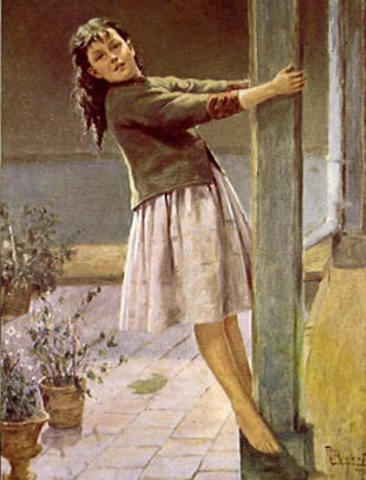 La niña de la columna