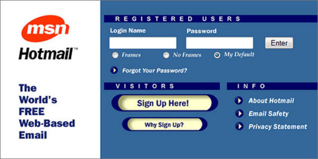 Web-based mail service Hotmail
