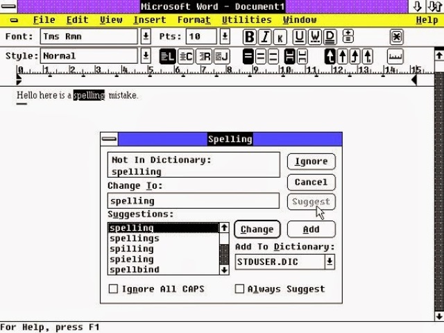 • 1989 — Word para Windows 1.0 a Windows 2.x